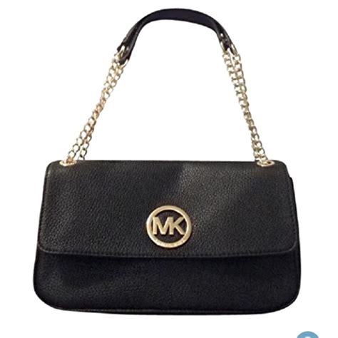 michael kors fulton small shoulder flap bag black leather|Michael Kors fulton wallet.